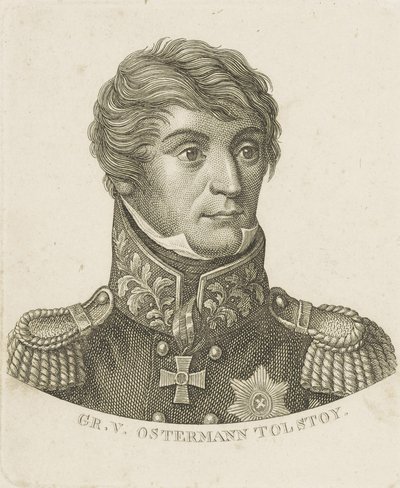 Porträtt av greve Alexander Ivanovich Ostermann-Tolstoj 1772-1857, ca. 1800. av Unbekannt