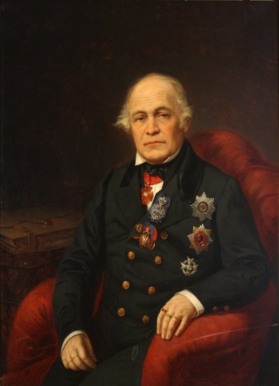 Porträtt av greve Dmitrij Nikolajevitj Bludov 1785-1864, mitten av 1800-talet. av Unbekannt