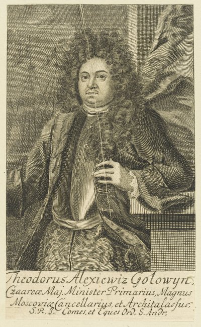 Porträtt av greve Feodor Alekseevich Golovin 1650-1706, 1706. av Unbekannt