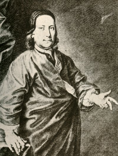 Porträtt av greve Zinzendorf i en predikantrock, c1740, 1937. av Unbekannt