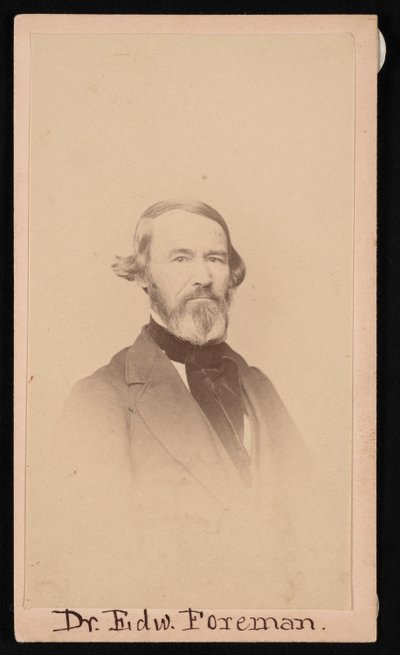 Porträtt av Dr Edward R. Foreman 1808-1885, före 1876. av Unbekannt