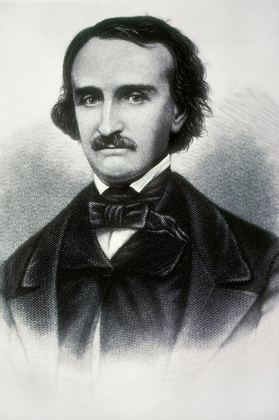 Porträtt av Edgar Allan Poe (1809-1849), amerikansk författare. Gravyr av 1800-talet. av Unbekannt