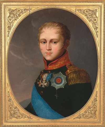 Porträtt av kejsar Alexander I 1777-1825, ca. 1810. av Unbekannt