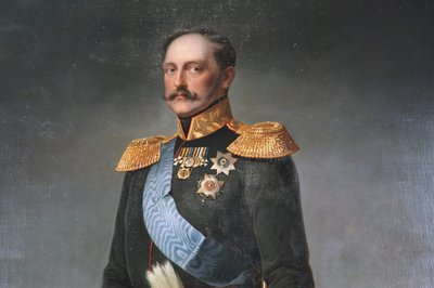"Porträtt av kejsar Nicholas I", mitten av 1800-talet av Unbekannt