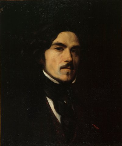 Porträtt av Eugène Delacroix 1798-1863, ca. 1840. av Unbekannt