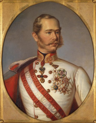Porträtt av Franz Joseph I av Österrike, ca 1855 av Unbekannt