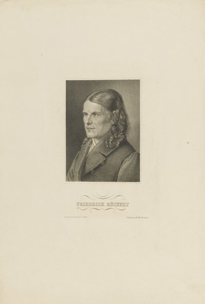 Porträtt av Friedrich Rückert 1788-1866, ca 1845. av Unbekannt