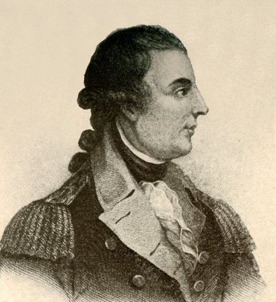 Porträtt av general Montgomery, som visar en svart sidenstock, hår i kö, c1770, 1937. av Unbekannt