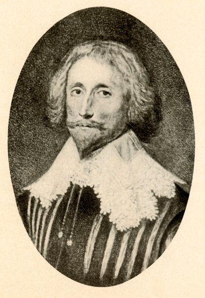 Porträtt av George Sandys, med skuren dubblett och Vandyke-krage, c1610-1630, 1937. av Unbekannt