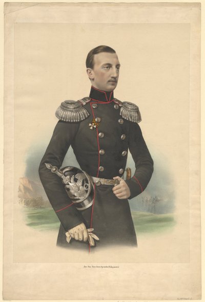 Porträtt av storhertig Nikolaj Nikolajevitj av Ryssland 18311891, 1860 av Unbekannt