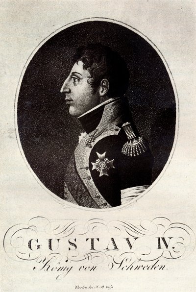 Porträtt av Gustav IV Adolf av Sverige, tidigt 1800-tal. av Unbekannt