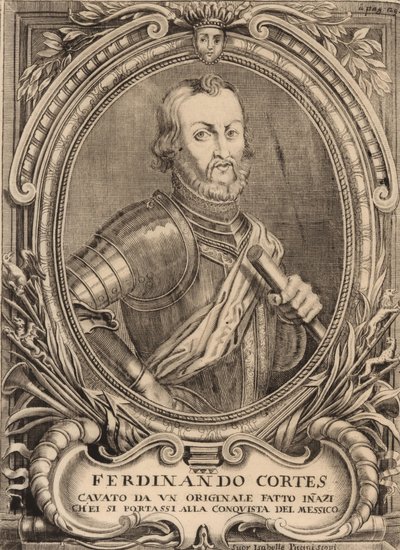 Porträtt av Hernan Cortes 1485-1547. av Unbekannt