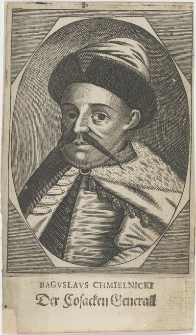 Porträtt av Hetman Bohdan Khmelnytsky 1595-1657, efter 1650. av Unbekannt