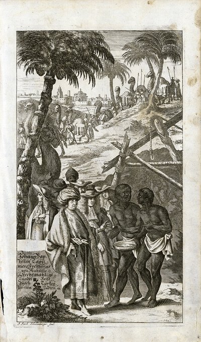 Porträtt av Jean Baptiste Tavernier i orientalisk klädsel, 1681 av Unbekannt