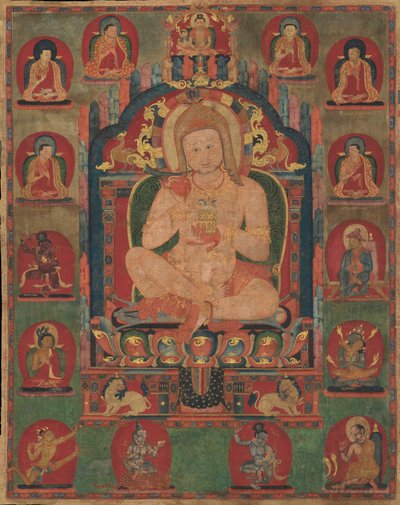 Porträtt av Jnanatapa Deltog av Lamas och Mahasiddhas, ca. 1350. av Unbekannt