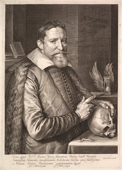 Porträtt av Johannes Neyen, general av Franciskanerbröderorden, ambassadör i Trier, 1608. av Unbekannt
