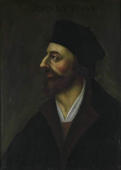 Porträtt av John Hus, 1600-talet av Unbekannt