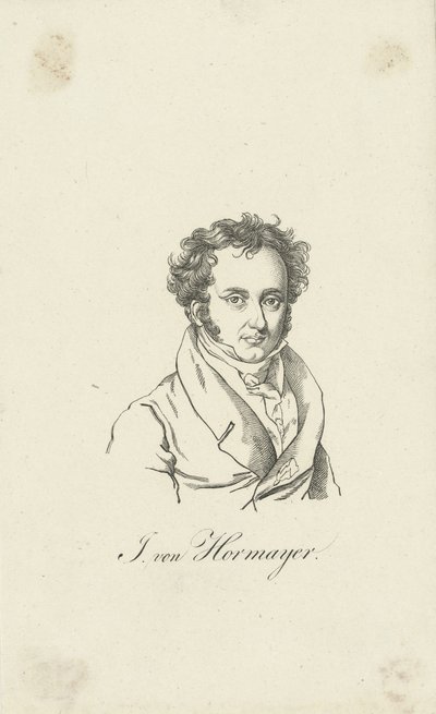 Porträtt av Joseph Hormayr, Baron zu Hortenburg 1781-1848. av Unbekannt