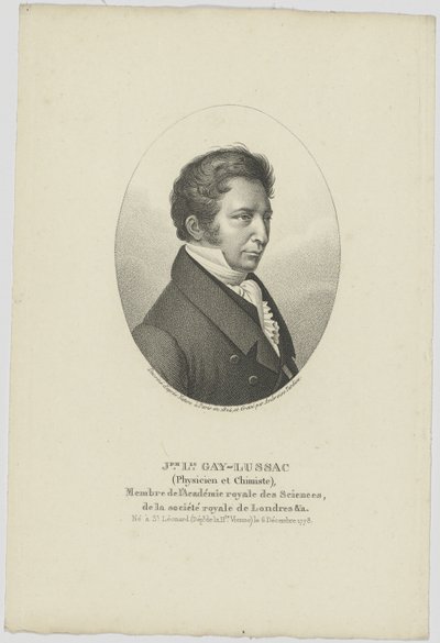 Porträtt av Joseph Louis Gay-Lussac 1778-1850, ca. 1824. av Unbekannt