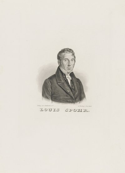Porträtt av Louis Spohr 1784-1859, ca. 1830-1840. av Unbekannt