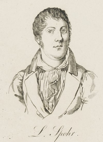 Porträtt av Louis Spohr 1784-1859, ca. 1830. av Unbekannt