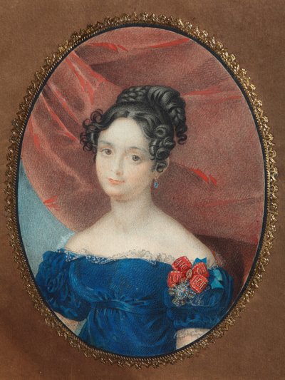 Porträtt av Maria Jakovlevna Naryshkina 1789-1854, född Lobanova-Rostovskaya, 1840-talet av Unbekannt