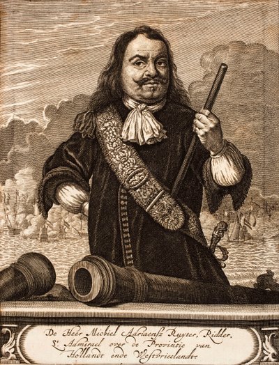 Porträtt av Michiel de Ruyter 1607-1676 Från: Krigsscenen, 1675. av Unbekannt
