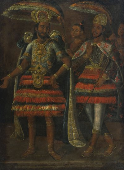 Porträtt av Moctezuma och Cuauhtémoc, 1600-talet av Unbekannt