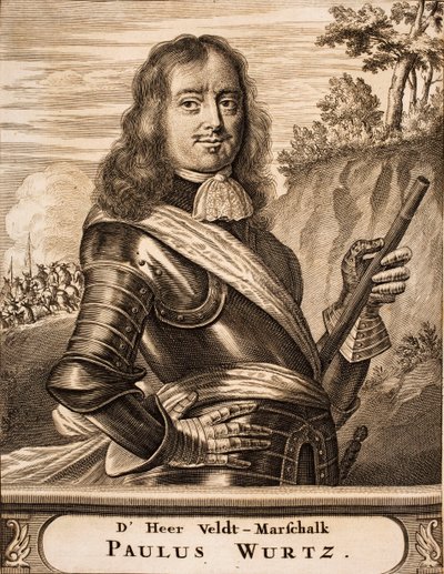Porträtt av Paul Würtz 1612-1676 Från: Krigsscenen, 1675. av Unbekannt