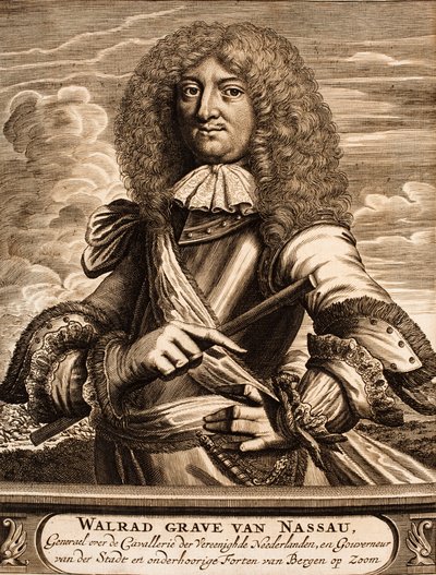 Porträtt av prins Walrad av Nassau-Usingen 1635-1702 Från: Krigsscenen, 1675. av Unbekannt
