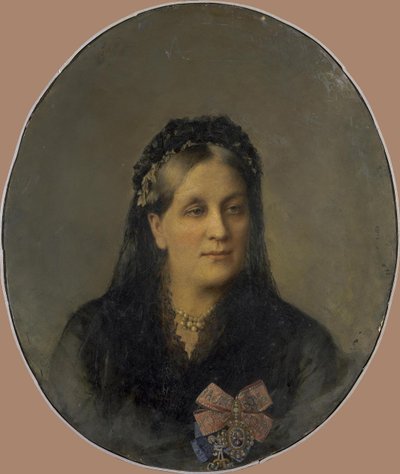 Porträtt av prinsessan Maria Alexandrovna Dolgorukaya, född Apraxina 1816-1892, andra halvan av de 19 av Unbekannt