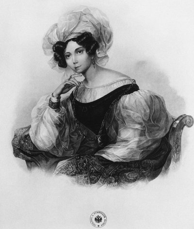 Porträtt av prinsessan Zinaida Alexandrovna Volkonskaya 1792-1862 av Unbekannt