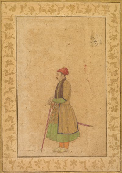 Porträtt av Raja Ram Singh av Amber r. 1667-1688 med ett Deccan-svärd, ca. 1680-1685. av Unbekannt