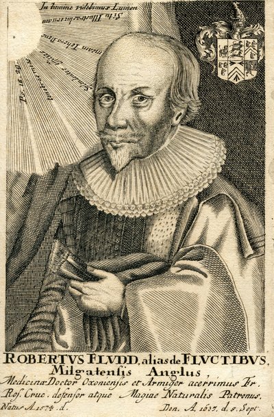 Porträtt av Robert Fludd 1574-1637, 1600-talet av Unbekannt