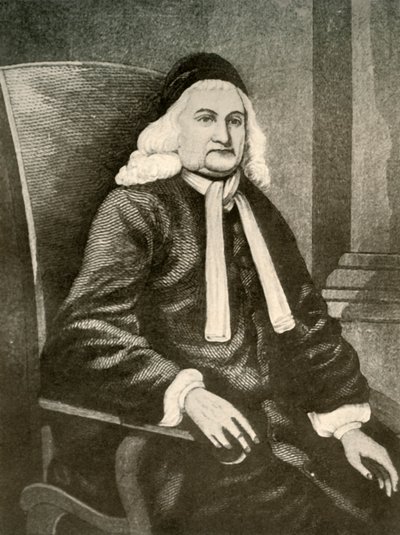 Porträtt av Samuel Sewall, i periwig och lång rock, c1700-1720, 1937. av Unbekannt