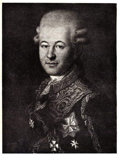 Porträtt av Semyon Zorich 1745-1799, Katarina den storas favorit, tidigt 1800-tal. av Unbekannt