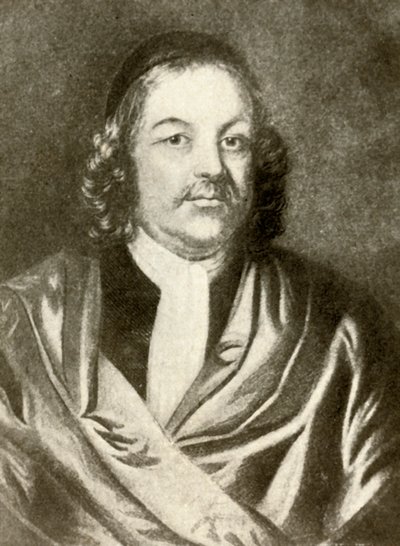 Porträtt av Simon Bradstreet, i klänning och keps, c1640, 1937. av Unbekannt