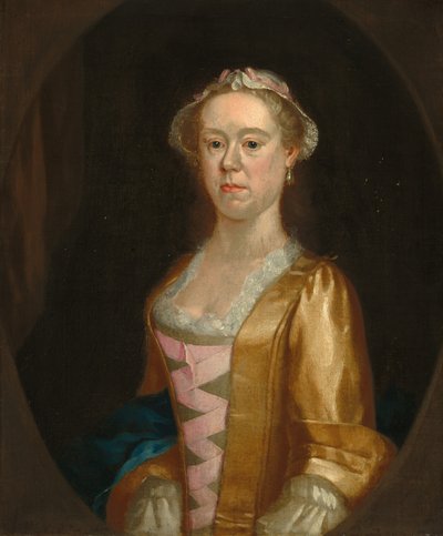 Porträtt av en dam, ca. 17301750. av Unbekannt