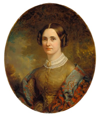 Porträtt av en dam, ca. 18551860. av Unbekannt