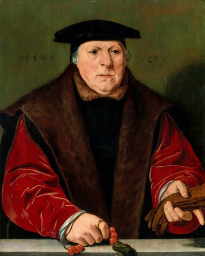 Porträtt av en man med en radband, 1545. av Unbekannt