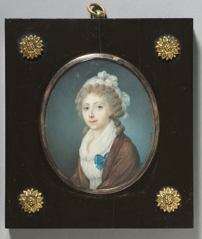 Porträtt av en adelsdam, ca. 1795. av Unbekannt