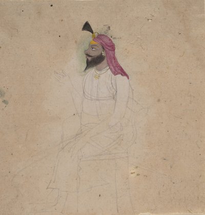 Porträtt av en sikhisk adelsman, tidigt 1800-tal. av Unbekannt