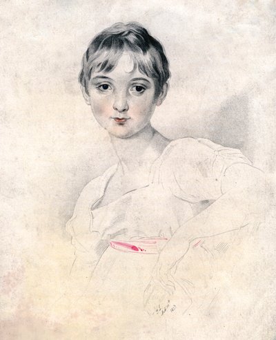Porträtt av en flicka, 1813 av Unbekannt