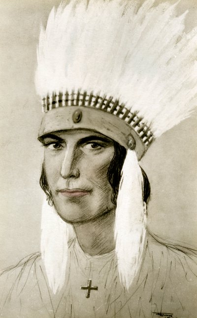Porträtt av en indian, 1900-talet av Unbekannt