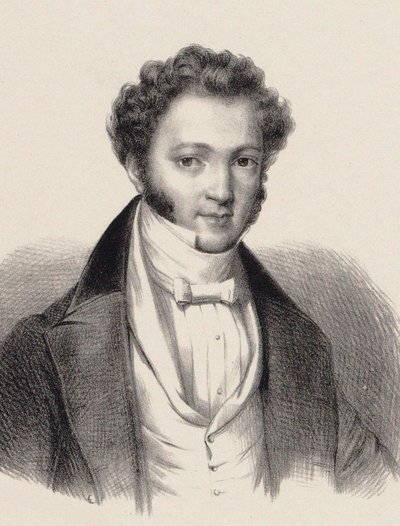 Porträtt av pianisten och kompositören Ignaz Moscheles 1794-1870, av Unbekannt