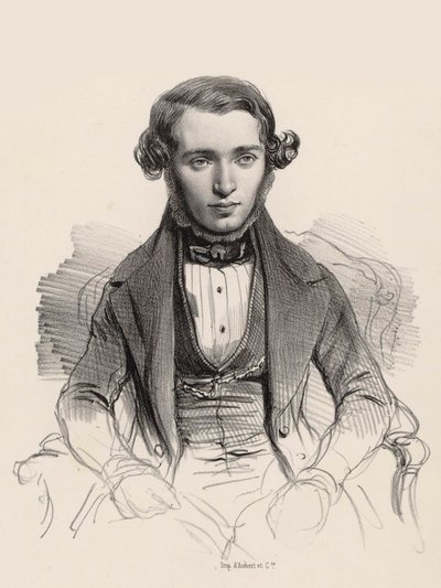 Porträtt av pianisten och kompositören Jacob Rosenhain 1813-1894, 1845. av Unbekannt