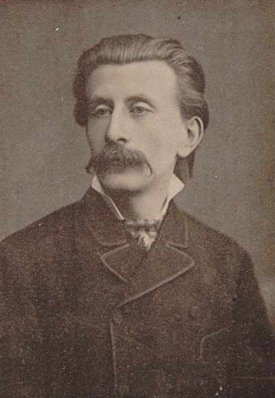 Porträtt av pianisten och kompositören Moritz Moszkowski 1854-1925, ca. 1886-1890. av Unbekannt