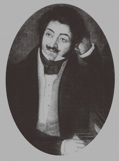 Porträtt av kompositören Alexander Aleksandrovich Alyabyev 1787-1851, 1810-talet av Unbekannt
