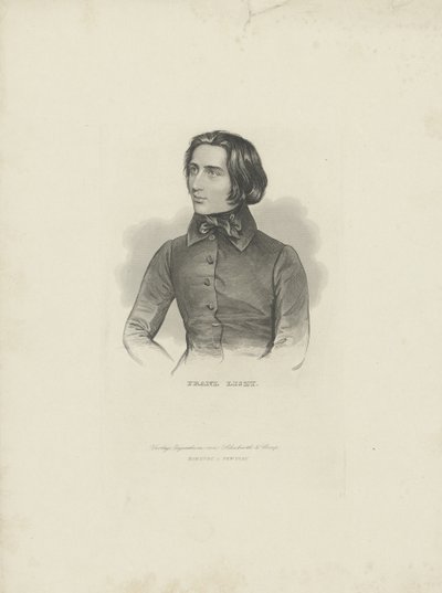 Porträtt av kompositören Franz Liszt 1811-1886, 1840-1850. av Unbekannt
