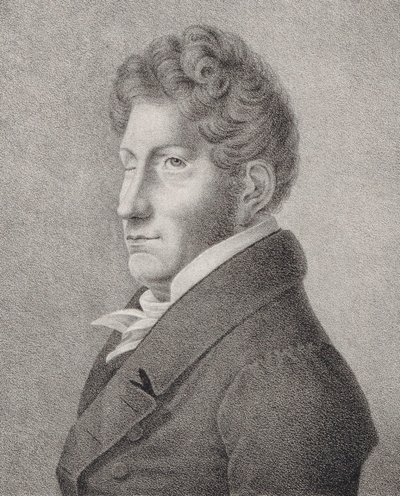 Porträtt av kompositören Friedrich Kuhlau 1786-1832. av Unbekannt